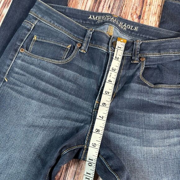 American Eagle SUPER SKINNY Womens Size 6 Mid Rise Blue Jeans Denim Pants 29x29 - Picture 7 of 11